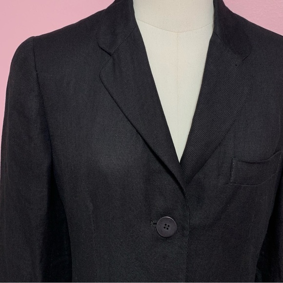 VTG Limited London Paris New York Black Linen Blend Blazer XS - Picture 5 of 16